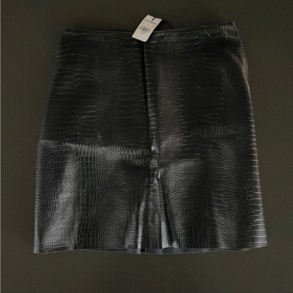 NWT Express Black Leather Skirt
